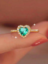 Sterling Silver Sparkling Heart Ring