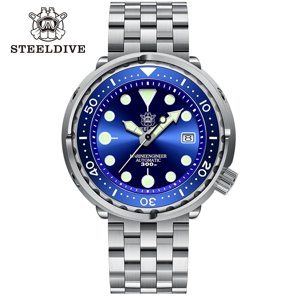 STEELDIVE SD1975 Luxury Auto Watches Men Dive Watch 300m Waterproof C3 Luminous Clock Sapphire Mirror NH35 Mechanical Wristwatch