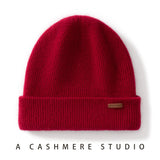 100% Cashmere Beanie Hat – Unisex Knit Winter Cap