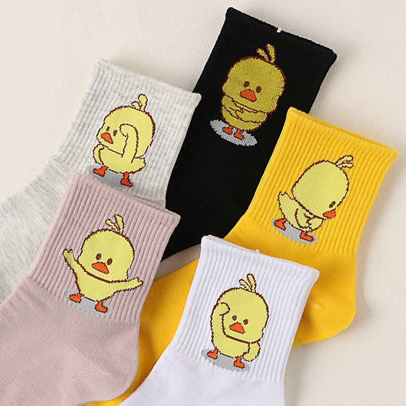 Dancing Duck Cartoon Art Socks