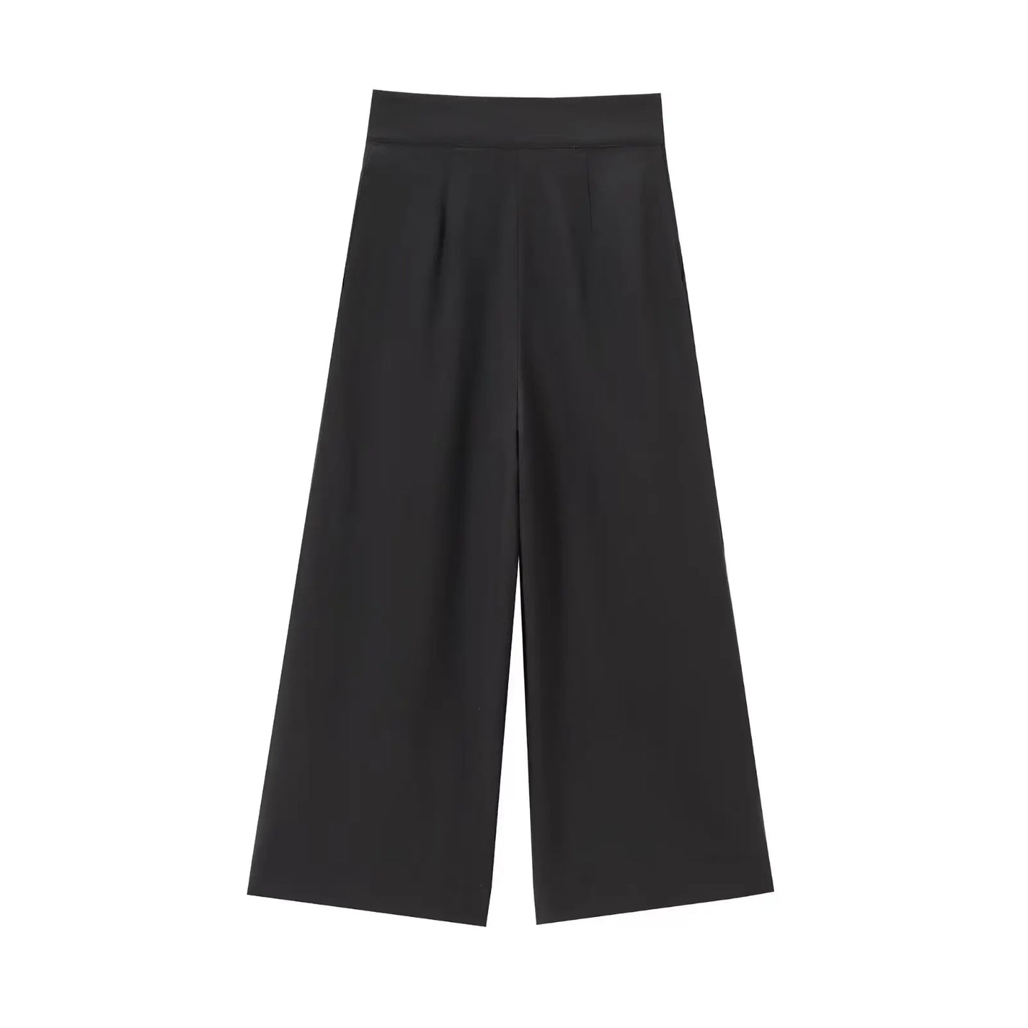 2-Piece Sleeveless V-Neck Trouser Set with Belt – Summer Commuter Wide Leg Suit