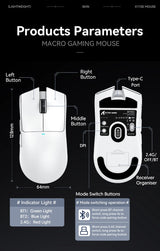 X11 ATTACK SHARK X11SE Bluetooth Gaming Mouse PAW3311 Sensor 22000DPI Macro Drivers and 1000 Hz Polling Rate for Wireless Mouse