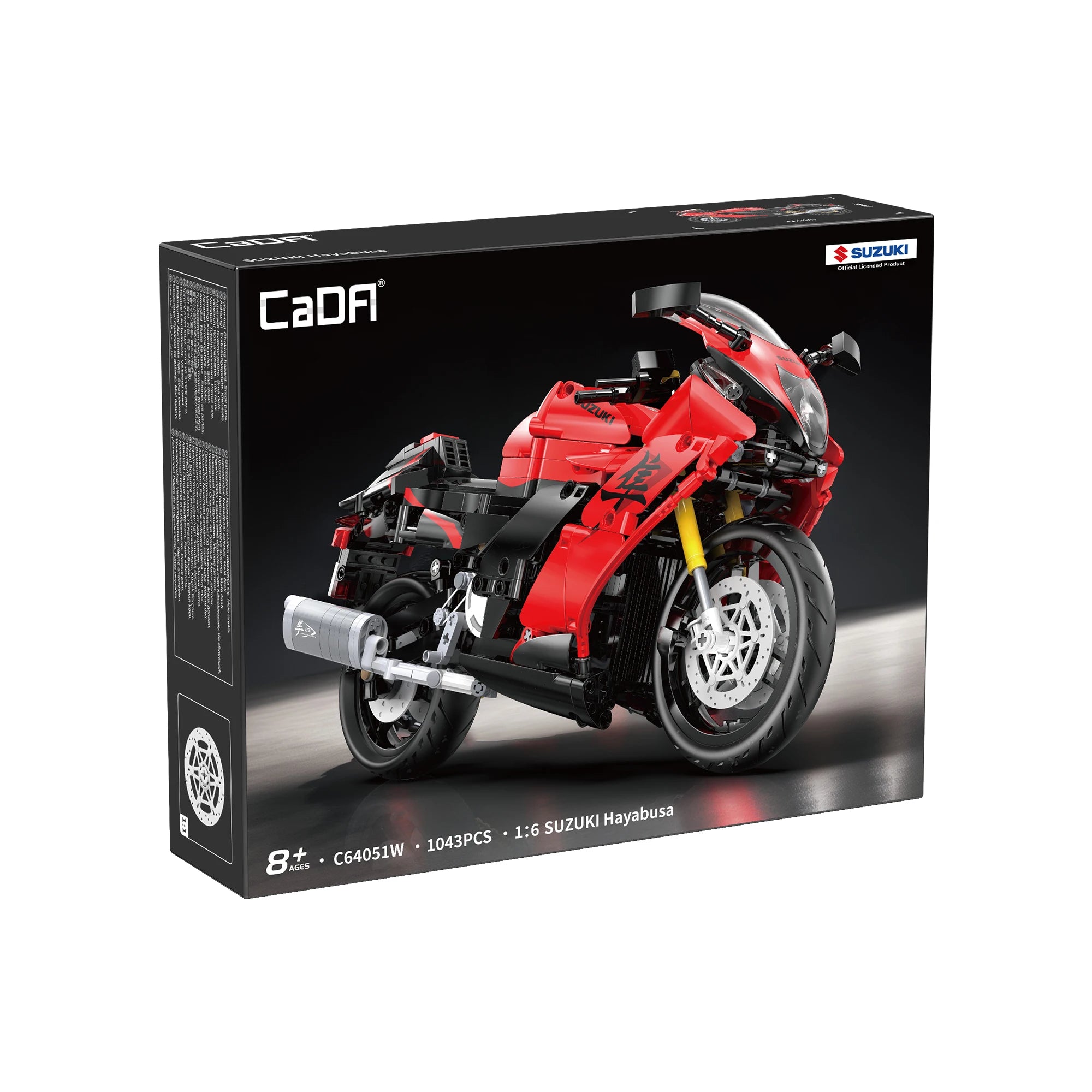 1043PCS CaDA 1:6 Scale Replica "Suzuki Hayabusa" 25th Anniversary Commemorative Edition Building Block Set