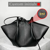 Custom Initials Large Capacity Tote Bags For Women Luxury Designer Handbag Purse 2025 New In PU Lychee Pattern Underarm Shoulder