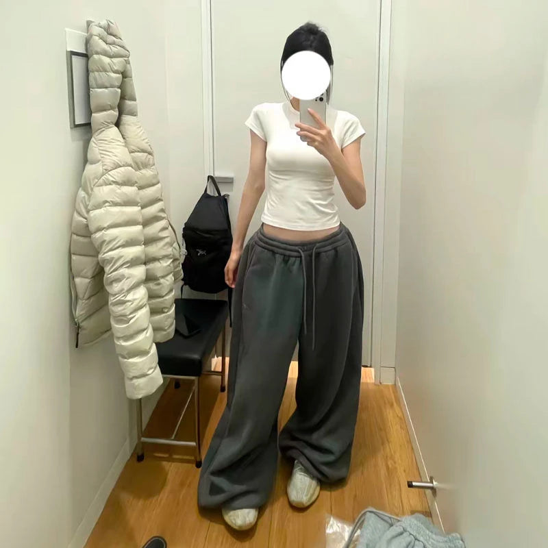 Women's High-Waist Wide-Leg Sweatpants