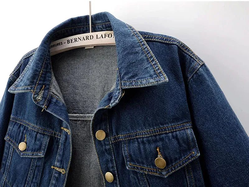 Vintage USA-Made Cropped Denim Jacket – Summer Short Sleeve Jean Top