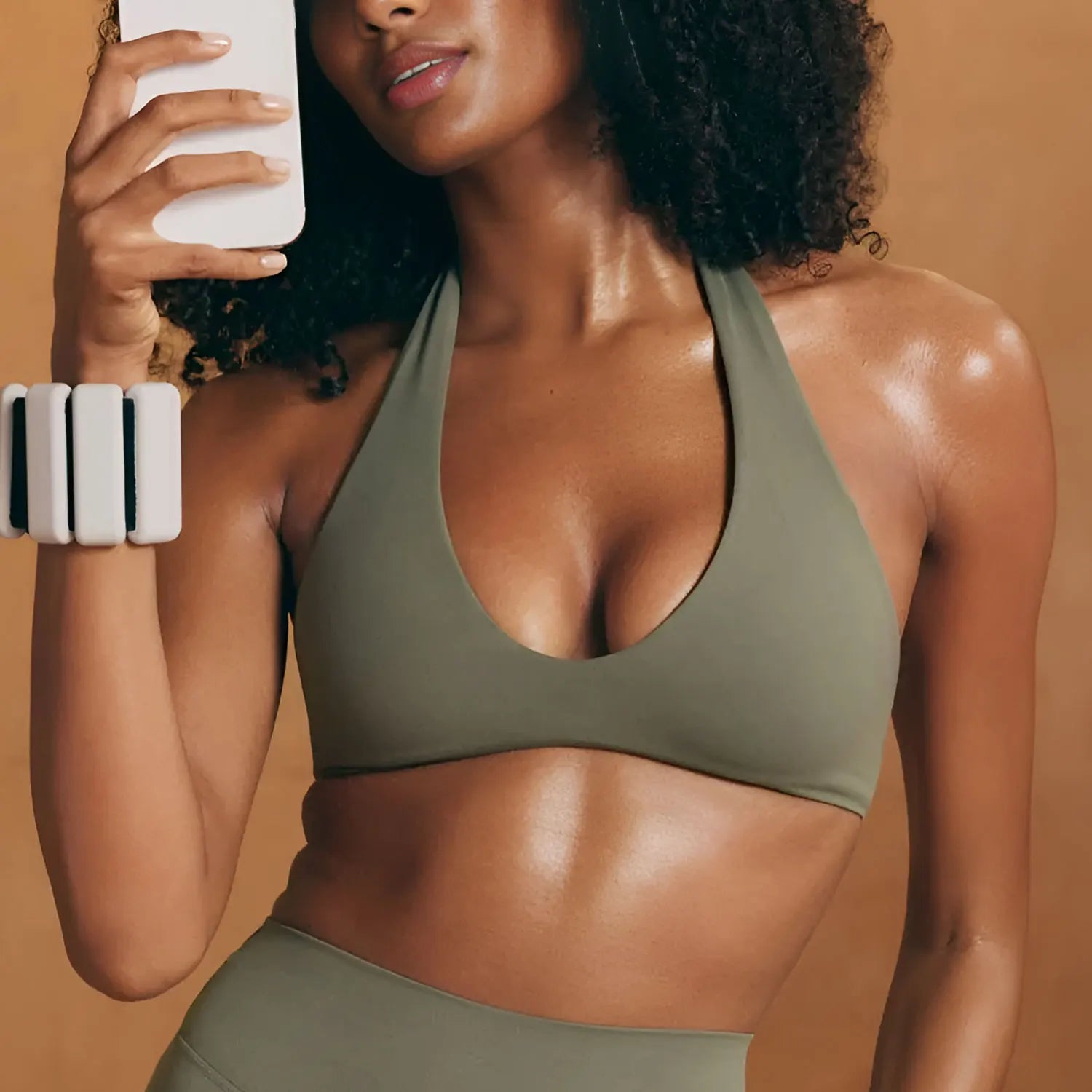 SoftMotion Halter Neck Bralette – High-Support Gym & Yoga Top