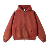 Men’s Vintage Wash Relaxed Zip-Up Hoodie