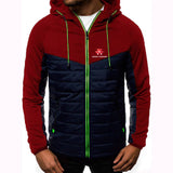 Massey Ferguson 2024 Men Printing New Autumn Warm Patchwork Hip Hop Seven-color Cotton-padded Jacket Hooded Tops