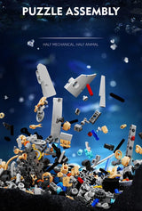 2025 MOC Mechanical Whale Building Block Model Bricks With Light DIY Desktop Decoration Kids Toys Christmas Birthday Gifts Toy