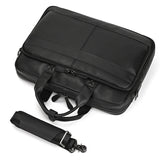 Men Briefcase Genuine Leather Laptop Bag 14 15.6" PC Doctor Lawyer Computer Bag Cowhide Male Briefcase Leather Men Business Bag