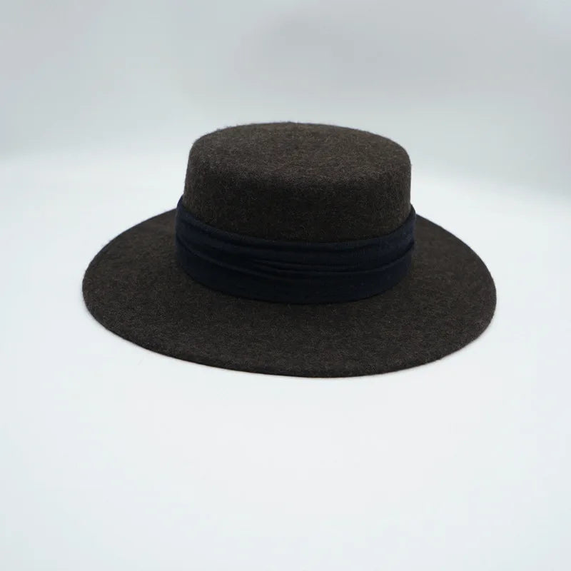 Wool Felt Fedora & Boater Hat – Wide Brim, Unisex