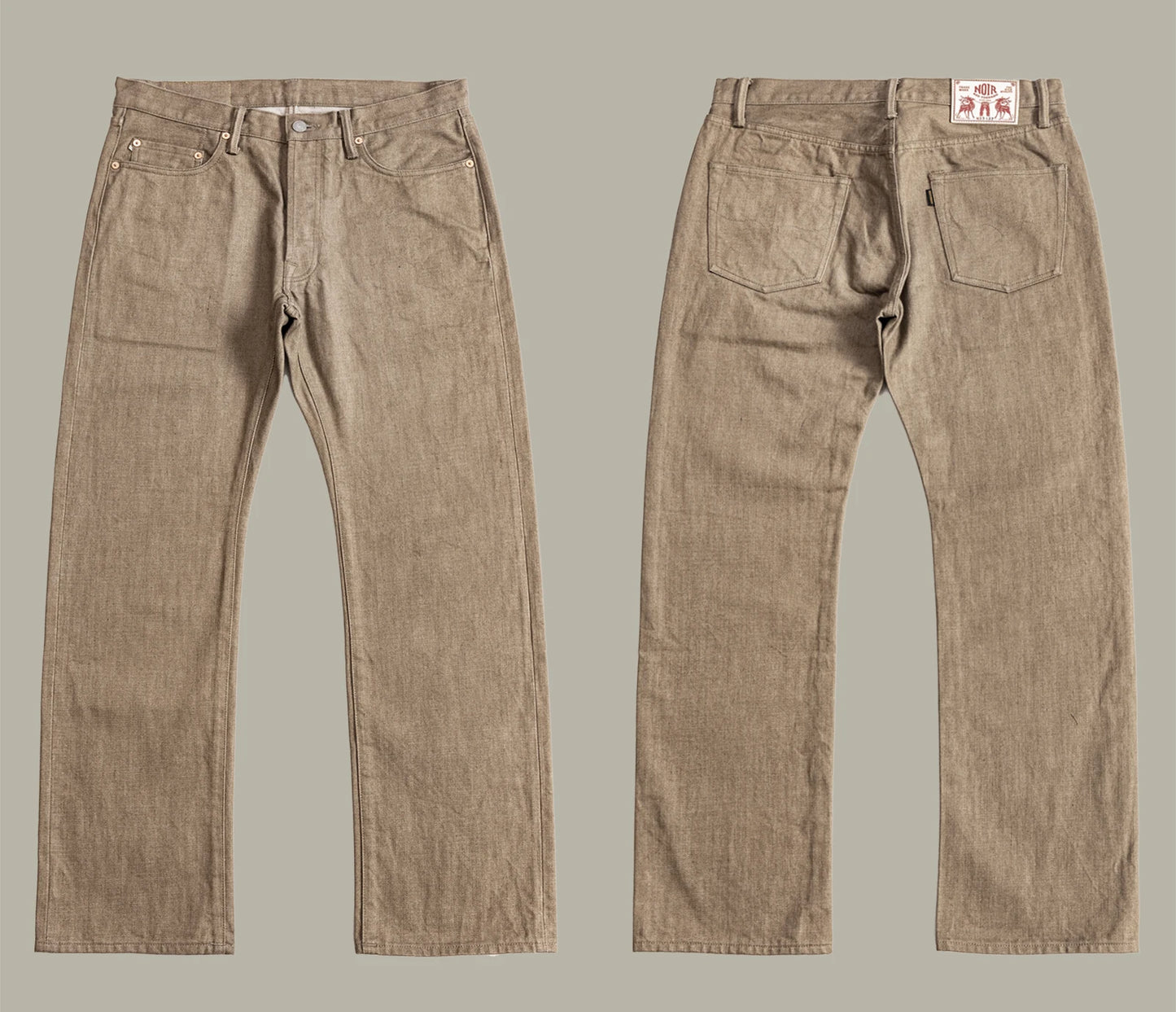 Red Tornado American Jeans Men's Retro 18oz Loose Straight Brown Selvedge Denim Jeans 634 Version