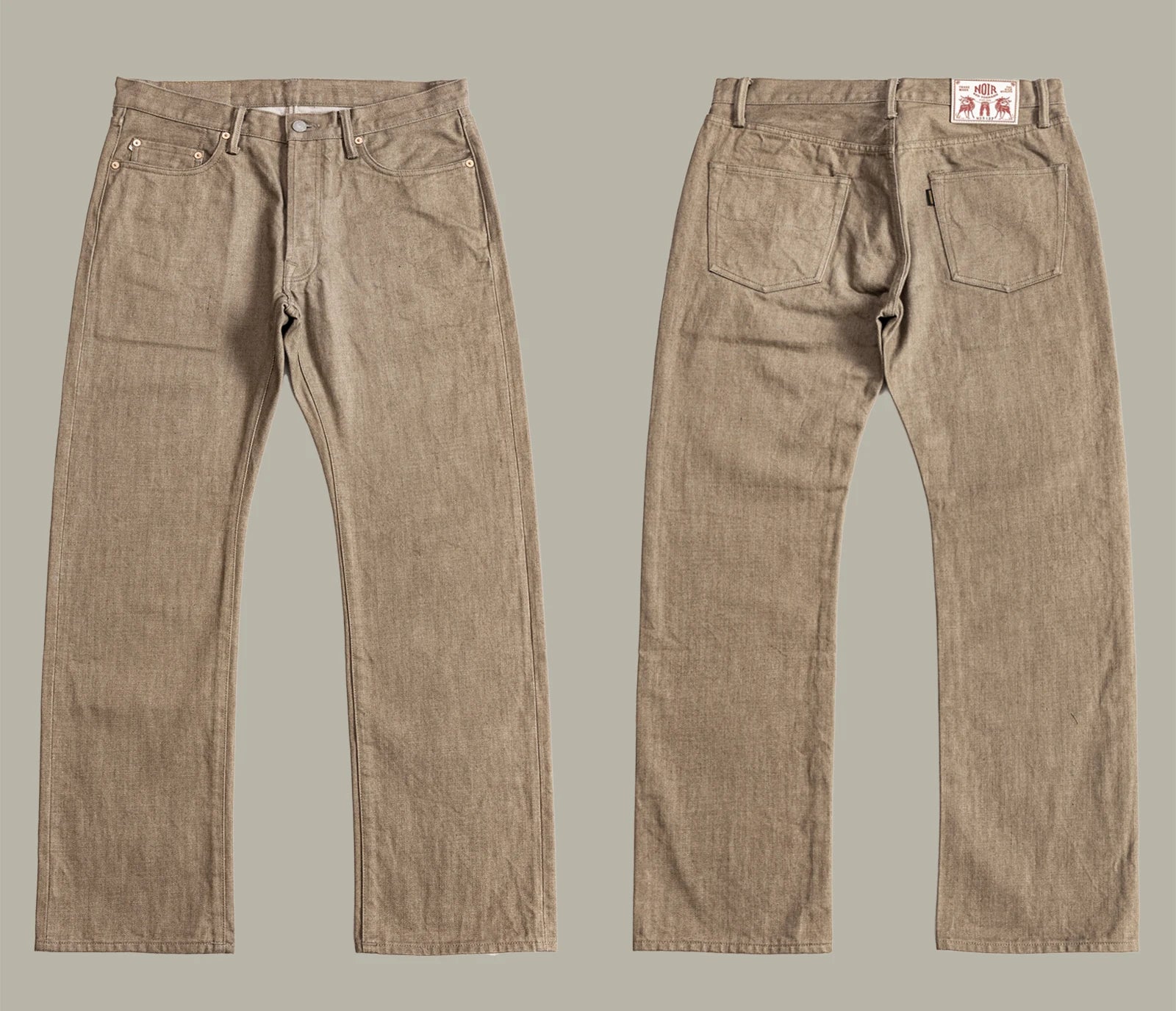 Red Tornado American Jeans Men's Retro 18oz Loose Straight Brown Selvedge Denim Jeans 634 Version