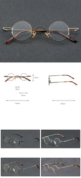 56948 Top Quality Retro Pure Titanium Glasses Frame Lady Trend Small Size Round Optical Eyeglass Frame Men Fashion Clear Eyewear