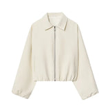 MUJER Women's Puffed Varsity Bomber Jacket | Cropped & Chic