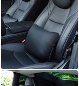 OULEX For Tesla Model 3 Y/Juniper Flocking/Leather Car Seat Neck Pillow Soft Memory Neck Pillow High-Quality Headrest Support