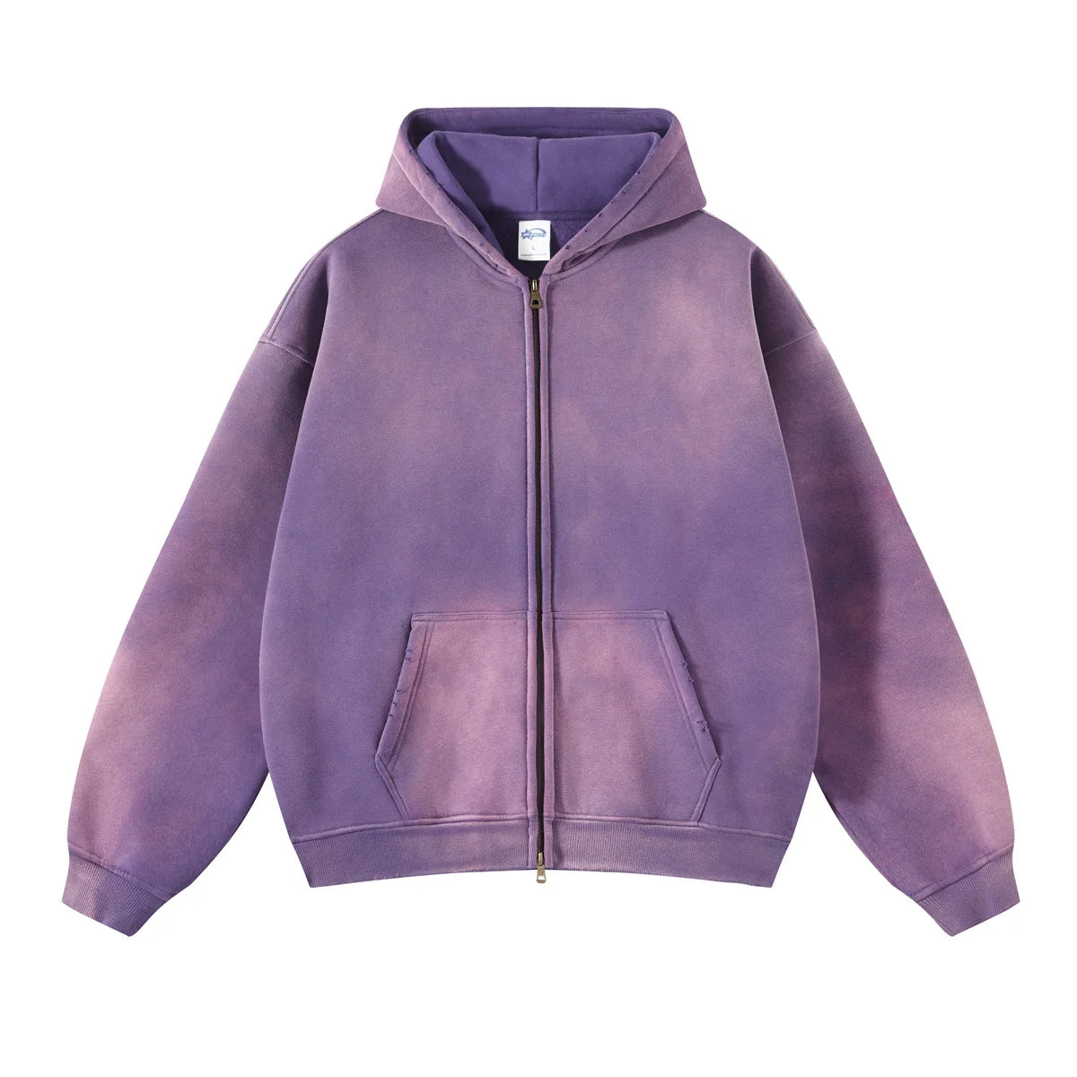Men’s Oversized Tie-Dye Fleece Zip-Up Hoodie