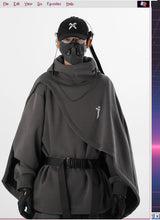 Oversized High-Collar Techwear Pullover Hoodie