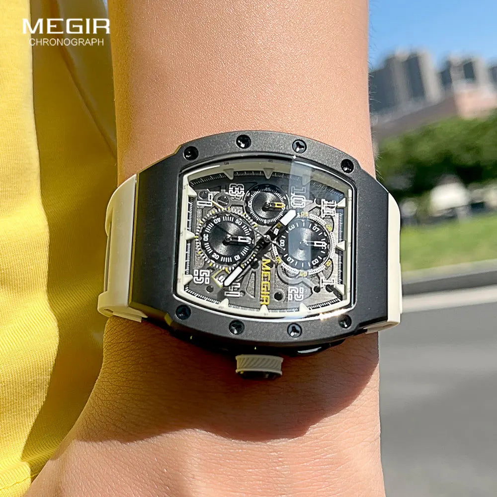 Men's Sport Chronograph: Stainless Steel Waterproof Quartz Watch