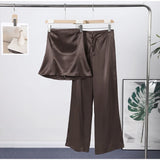 Floral Strapless Vest & Straight-Leg Trouser Set