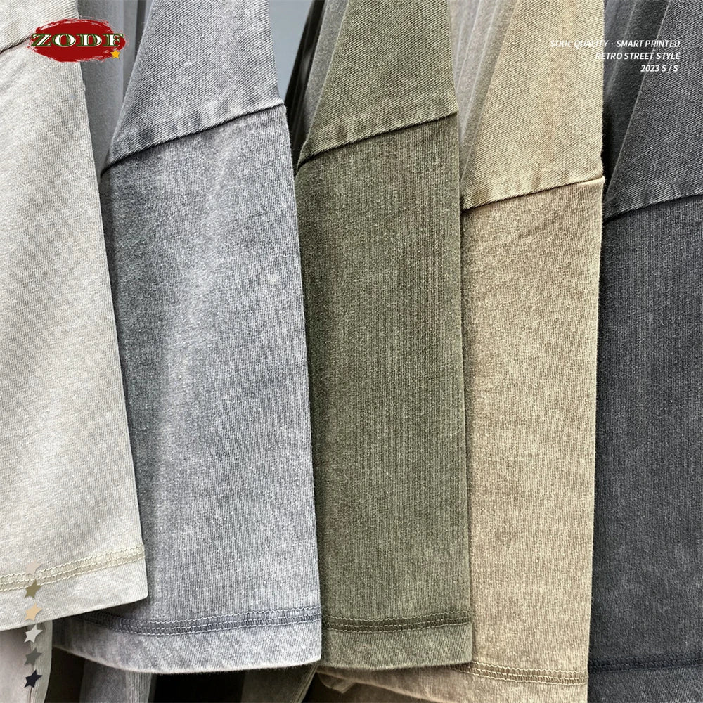 Men's Washed Cotton T-Shirt, Loose Fit 275gsm