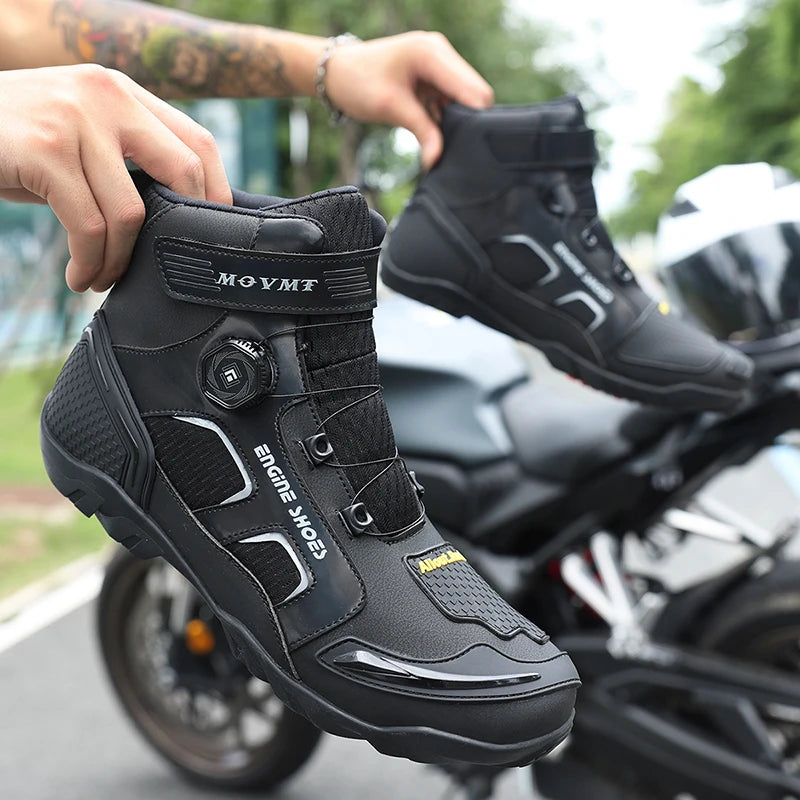 Motorcycle Riding Men Boots Waterproof Motocross Cycling Shoes Off-Road Motorbike Racing Anti-drop Breathable Equipment Sof