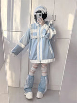 Women's Y2K Ruffle Zip-Up Jacket