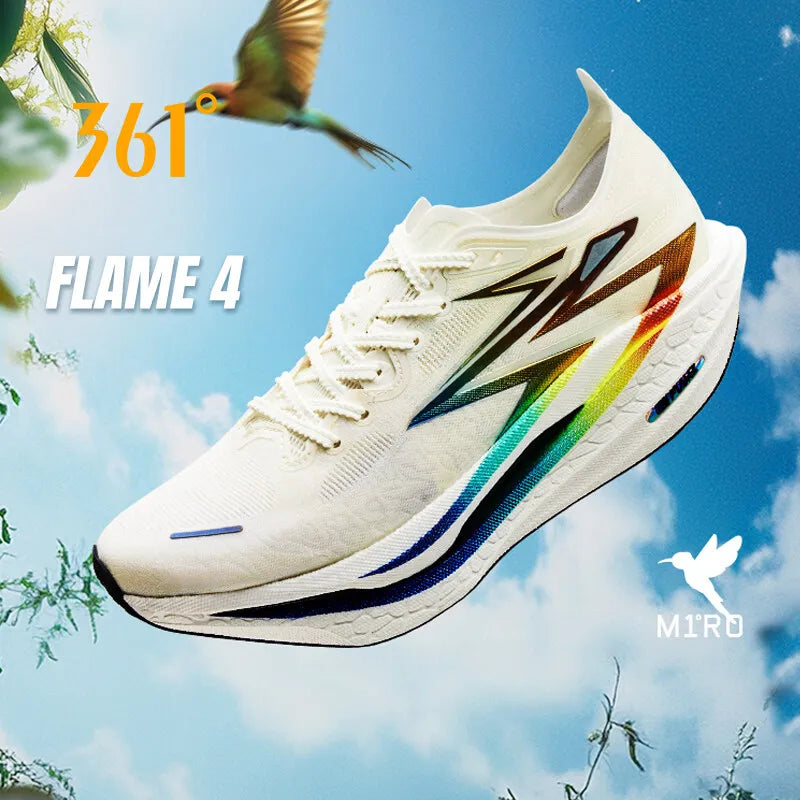 361 Degrees Flame 4.0 Men Running Shoes New Carbon Plate Racing Marathon Stable Rebound Traction Jogging Male Sneakers 672512205