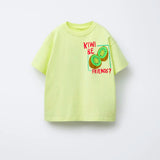 Solid Color Printed T-shirt For Kids Clothing Summer Short-sleeved Tops Fashion Simple Comfort Baby Girl And Boy Tshirts 1-7 Age