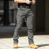 Men's Slim Fit Cargo Pants with Elastic Waist