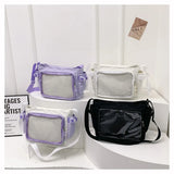 Fashion Transparent Ita Bag Large Capacity College Style Shoulder Bag Canvas Jk Handbag Women Tote Bag College Style