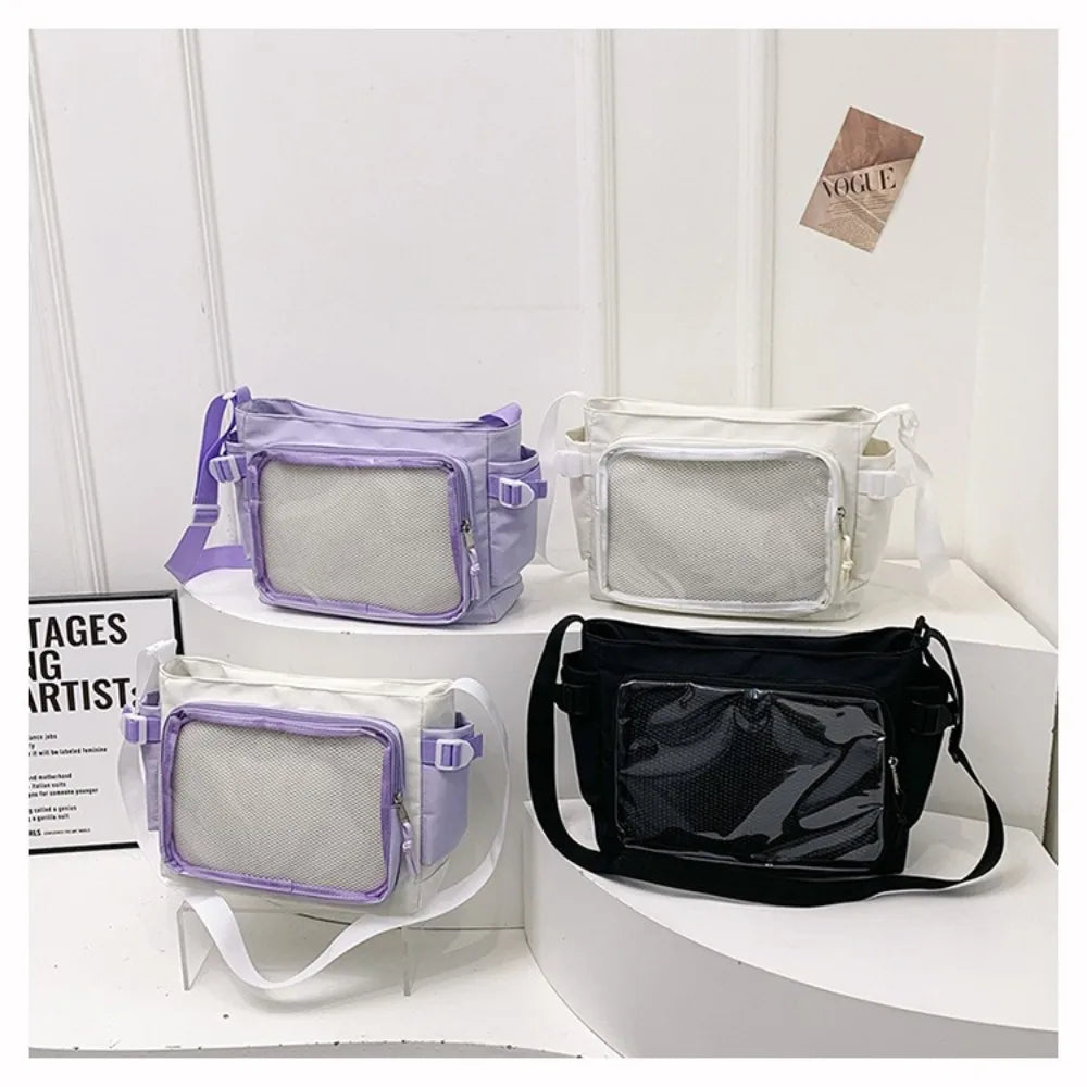 Fashion Transparent Ita Bag Large Capacity College Style Shoulder Bag Canvas Jk Handbag Women Tote Bag College Style