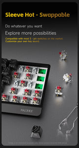 AJAZZ NK68V2 Single-Mode Wired Mechanical Keyboard Portable Gaming Keyboard RGB Hot-Swappable PC Lightweight Mechanical Keyboard