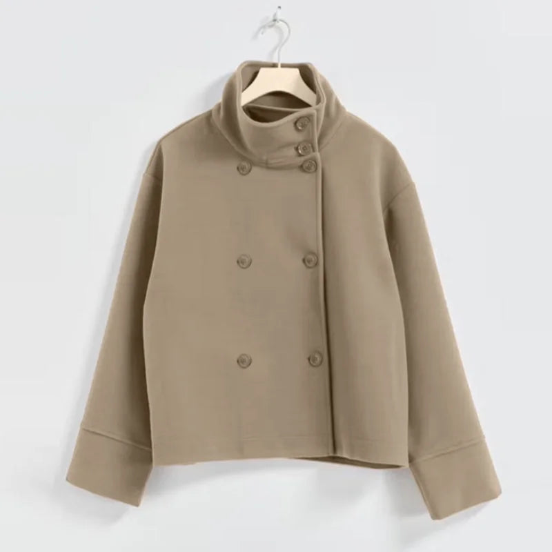 Urban Stand-Collar Woolen Coat