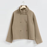 Urban Stand-Collar Woolen Coat