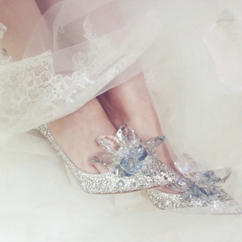 Women's Rhinestone Pointed-Toe Wedding Pumps