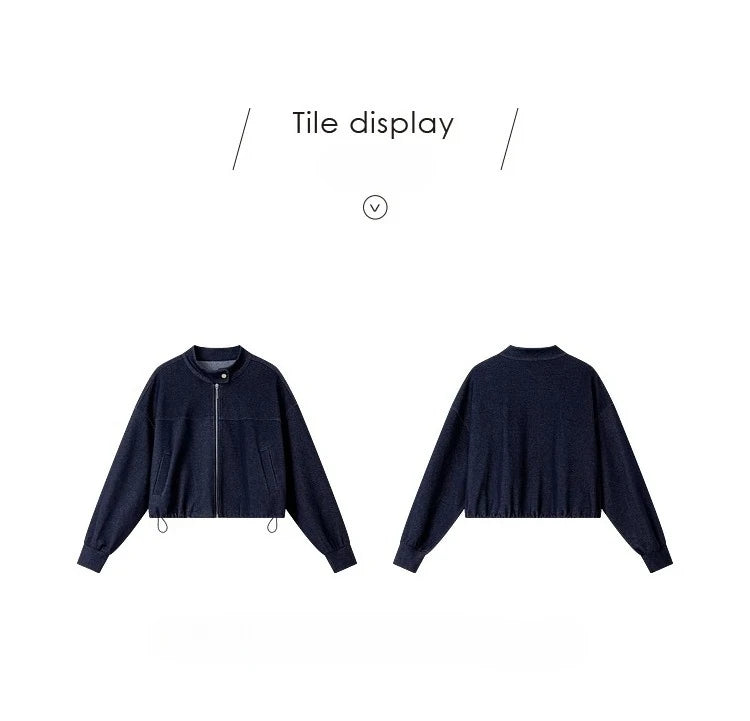 VIMLY 2 Piece Pant Set Woman Casual Outfits Women's Pant Suit 2026 Blue Stand-up Collar Jacket and Trouser Female Clothing A0119