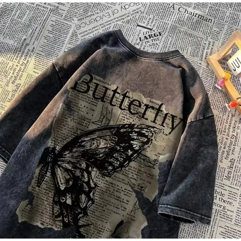 Women's Butterfly Graphic Tee | Y2K Vintage Oversized Fit