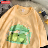 Artistic Frog Umbrella Cotton T-Shirt