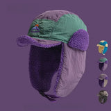 Embroidered Plush Earflap Bomber Hat – Unisex Winter