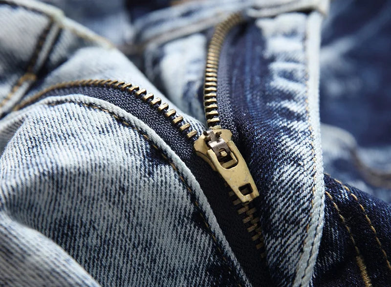 KAKAN Slim Straight Jeans for Men | Dark Blue Stretch Denim
