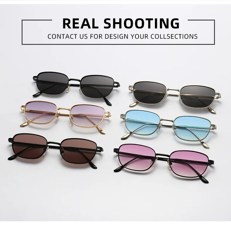 DDDLONG Fashion Small Square Retro Sunglasses Women Classical Vintage Punk Sun Glasses For Men Eyewear Outdoor Shades D626