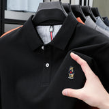 Men's Cotton Bear Embroidery Polo | Korean Style