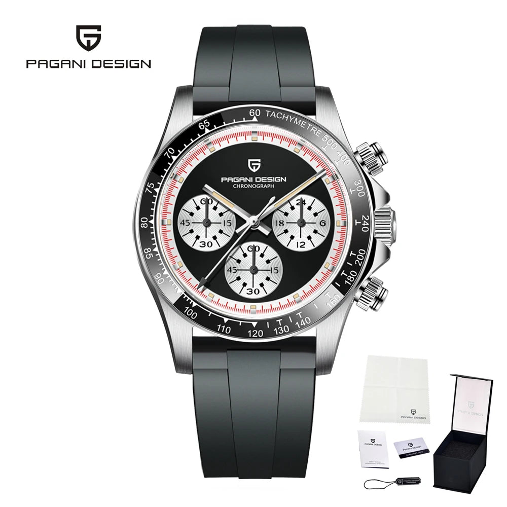 2026 PAGANI DESIGN New Men Quartz Wristwatch Fashion Ceramic Bezel Chronograph Stopwatch Waterproof 100m Stainless Watch for Men
