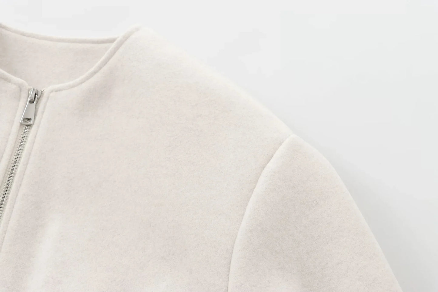 HXAO Cropped Bomber Jacket – Women's Soft Zip-Up Coat