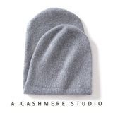 100% Cashmere Beanie Hat – Unisex Knit Winter Cap