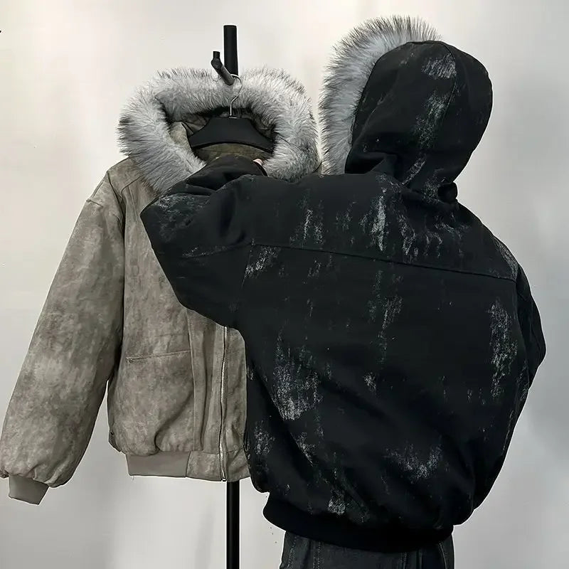 Men's Cotton Jacket – Eagle Embroidery & Tie-Dye