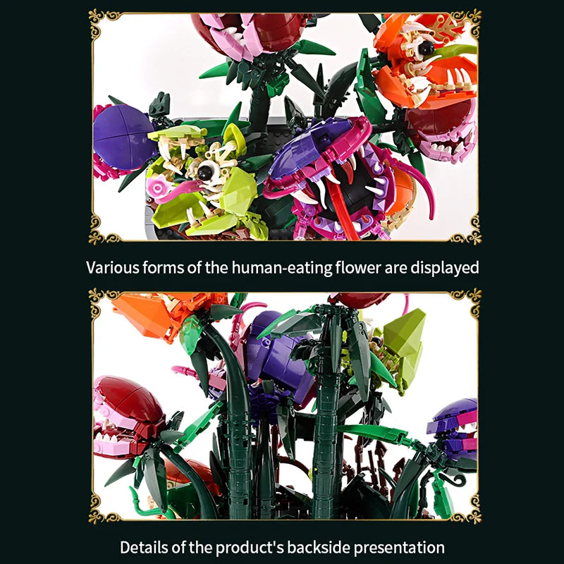 Creative 1266Pcs Carnivorous Plant Manor Building Blocks MOC Man-eating Flower Garden Bricks Home Decoration Toys Children Gift