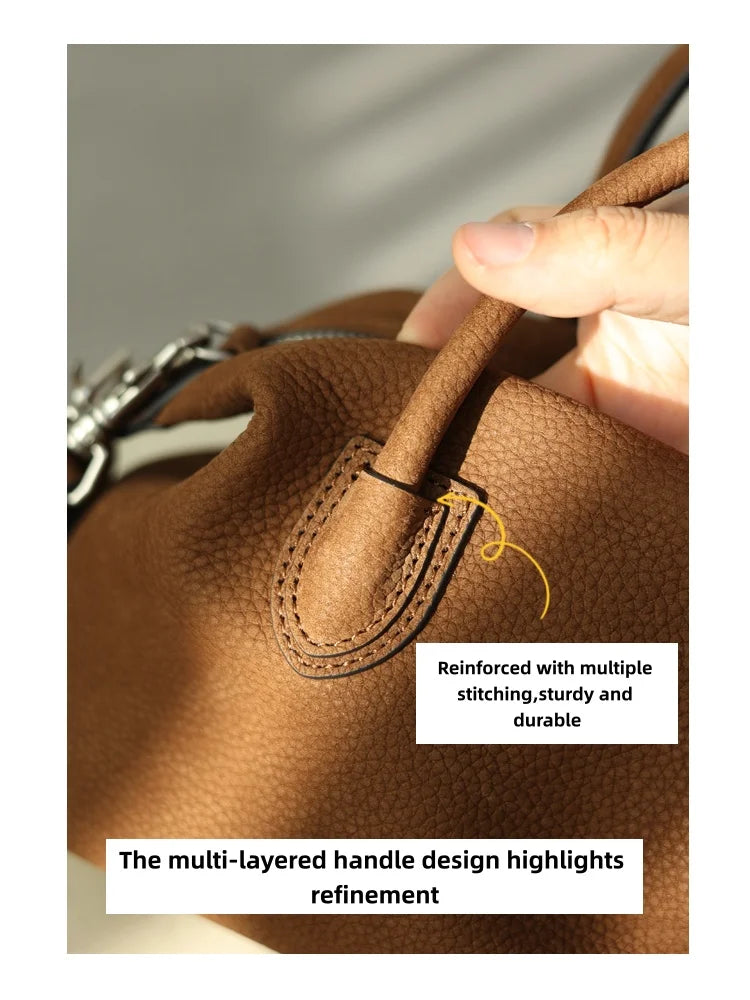 Women Genuine Leather Luxury Crossbody Bags With Adjustable And Detachable Shoudler Strap Elegant Soft Handbag